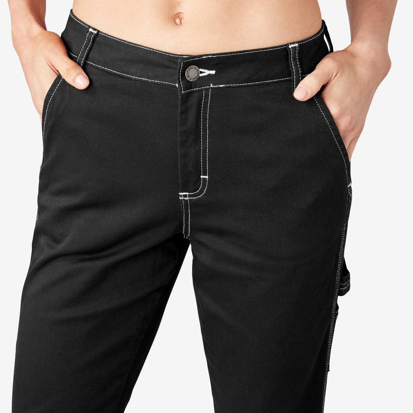 Women's Slim Straight Fit Roll Hem Carpenter Pants Dickies Women