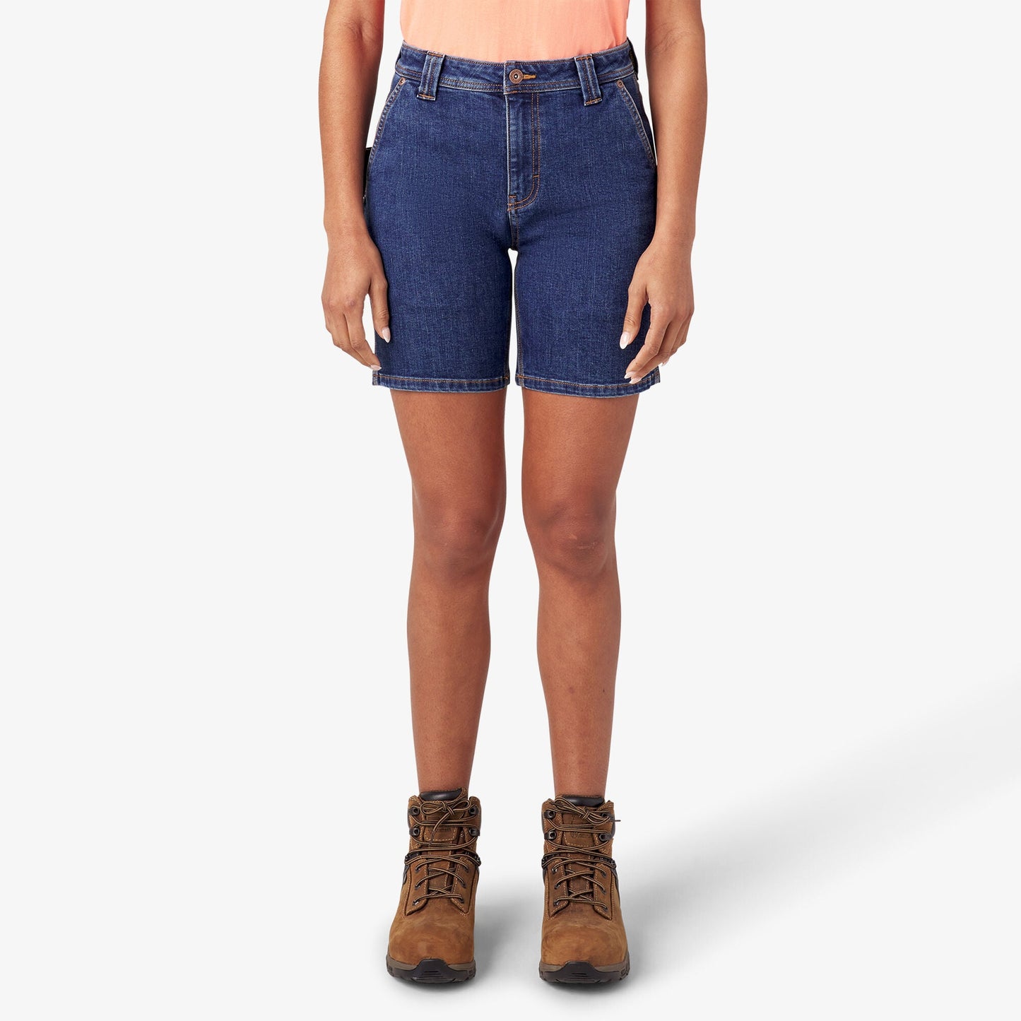 Women’s Relaxed Fit Denim Carpenter Shorts, 7" Dickies Women