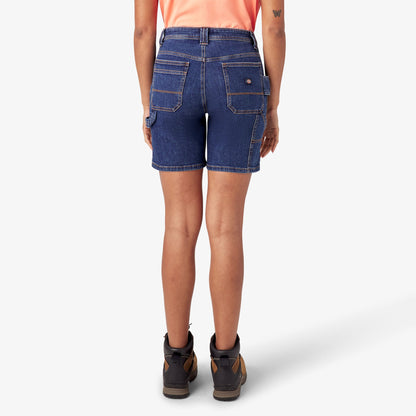 Women’s Relaxed Fit Denim Carpenter Shorts, 7" Dickies Women