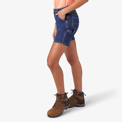 Women’s Relaxed Fit Denim Carpenter Shorts, 7" Dickies Women