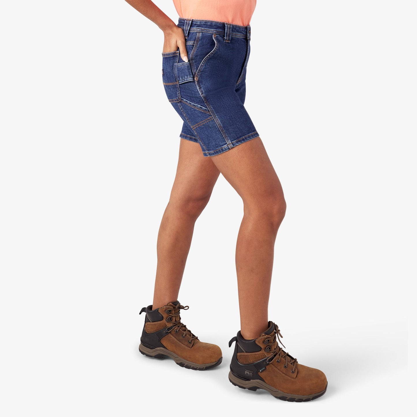 Women’s Relaxed Fit Denim Carpenter Shorts, 7" Dickies Women
