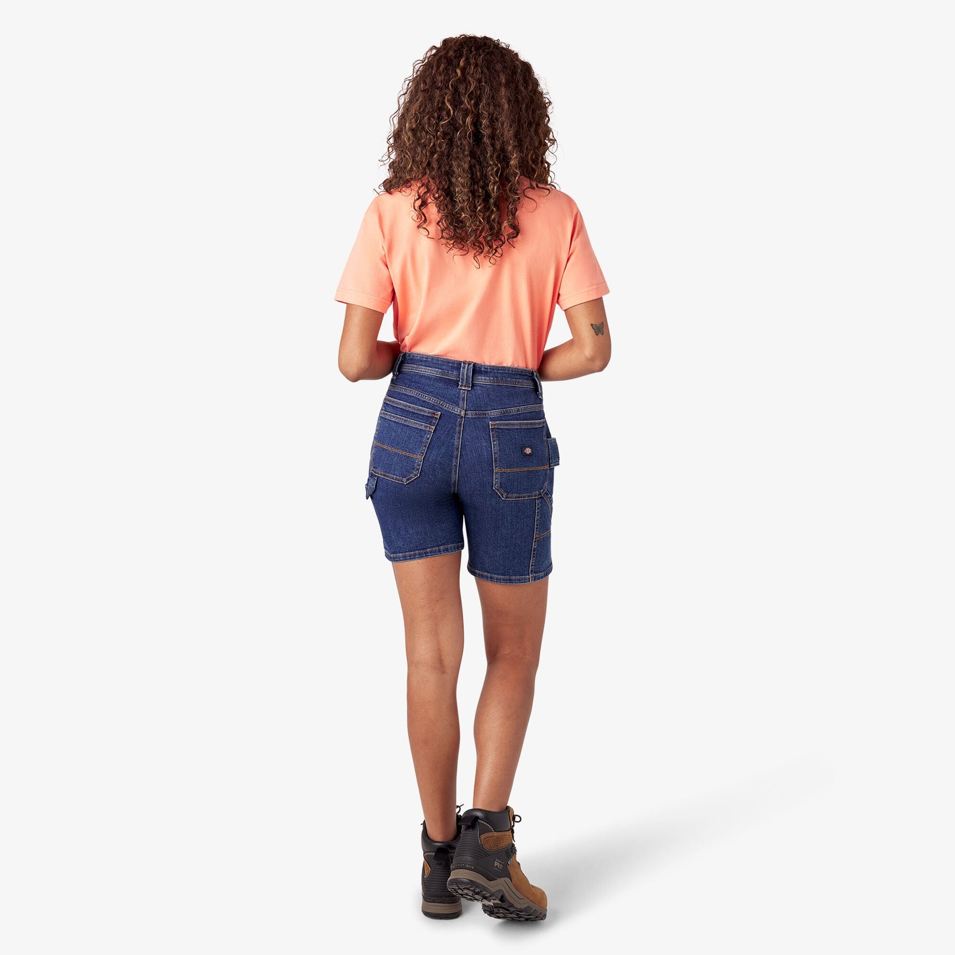 Women’s Relaxed Fit Denim Carpenter Shorts, 7" Dickies Women