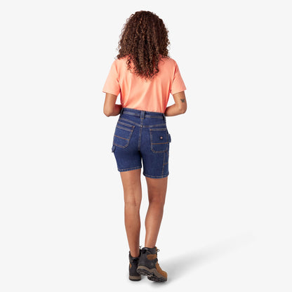 Women’s Relaxed Fit Denim Carpenter Shorts, 7" Dickies Women