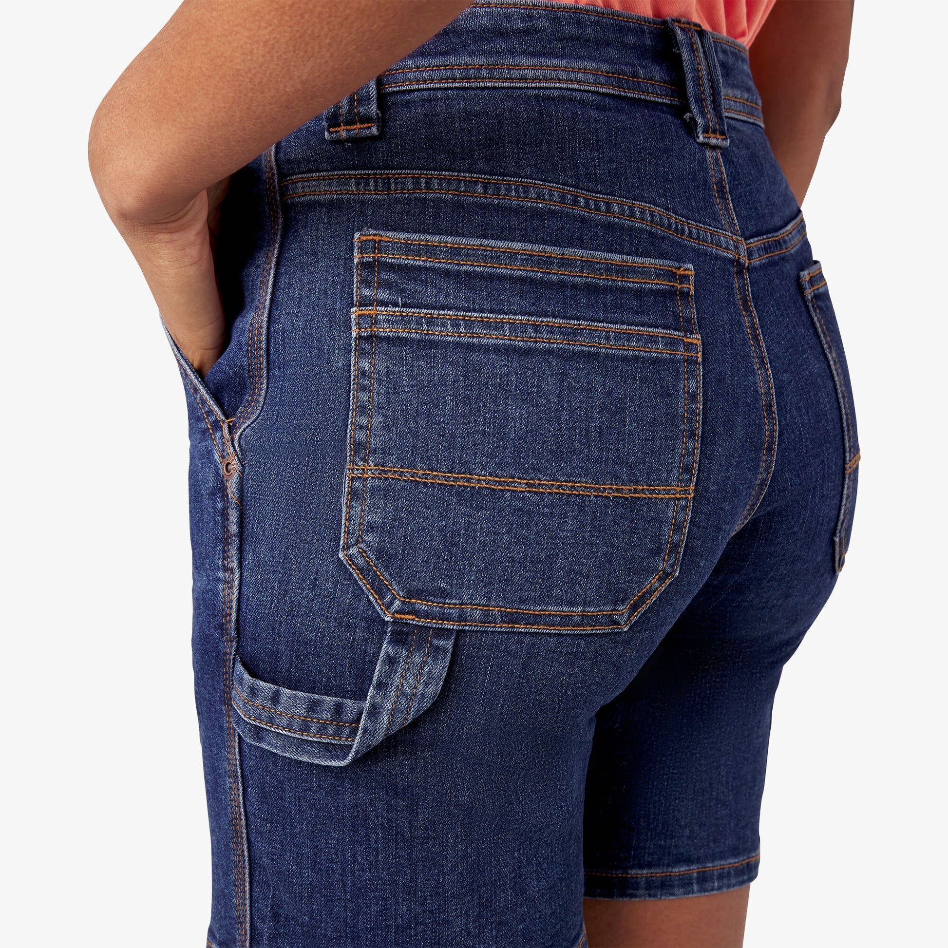 Women’s Relaxed Fit Denim Carpenter Shorts, 7" Dickies Women