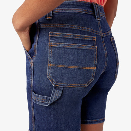 Women’s Relaxed Fit Denim Carpenter Shorts, 7" Dickies Women