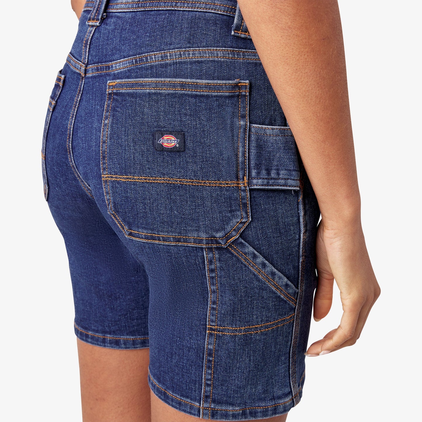 Women’s Relaxed Fit Denim Carpenter Shorts, 7" Dickies Women