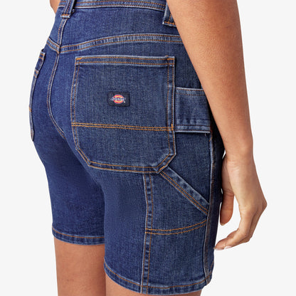 Women’s Relaxed Fit Denim Carpenter Shorts, 7" Dickies Women